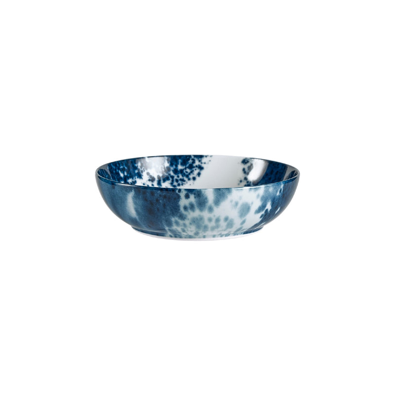 Other side of the Raynaud Abysses 17cm porcelain bowl in indigo and white
