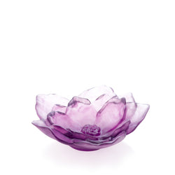 Purple glass camelia flower on a white background