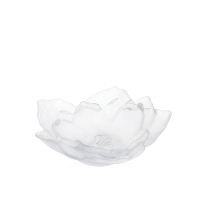 Camelia Flower glass bowl design on a white background
