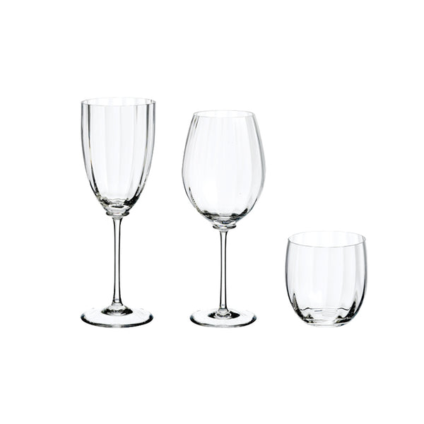 Italian crystal champagne glass from the Caos Collection, designed by Candida Menci