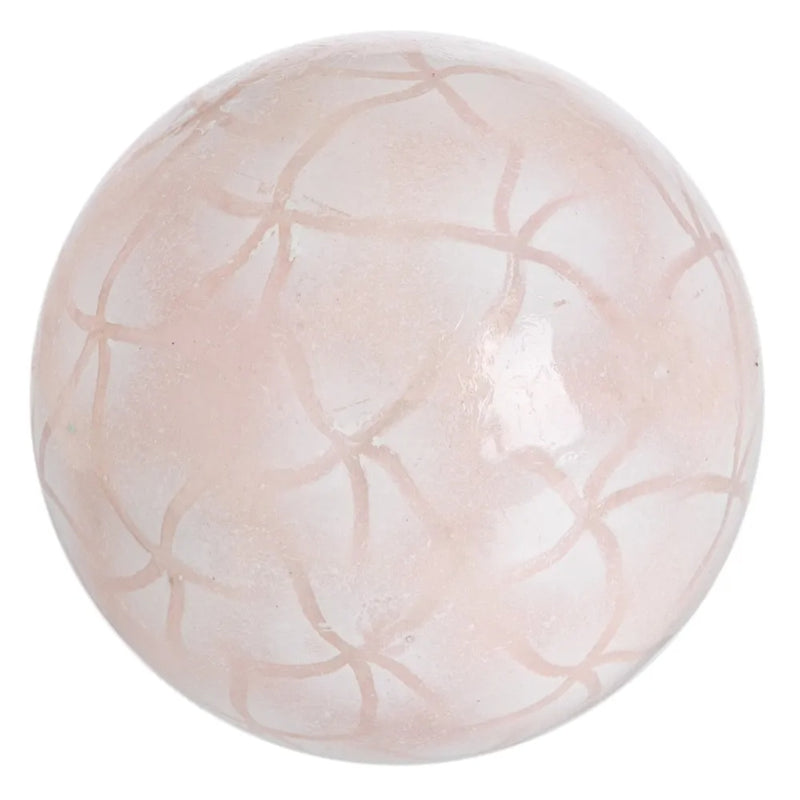 round capiz shell decorative ball in pink with stars like pattern