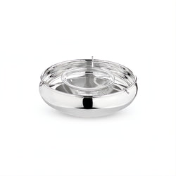 Silver-plated English caviar bowl with crystal insert by Greggio