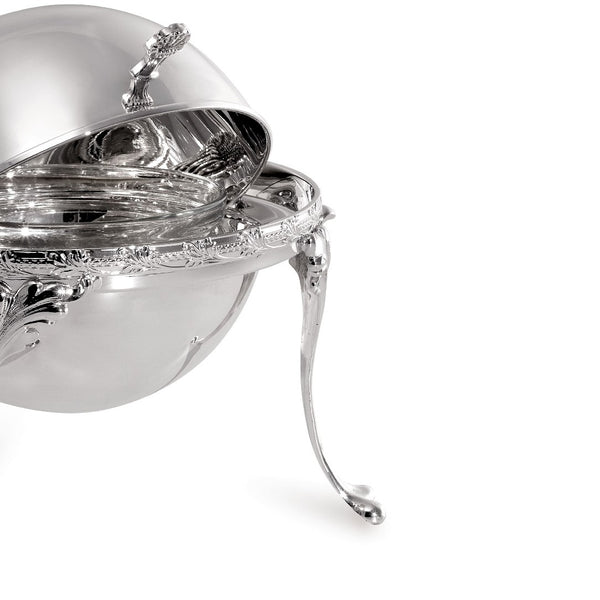 Close-up Caviar Bowl Royal Collection raised on sculpted feet silver-plated by Greggio