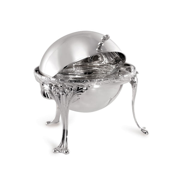 Caviar Bowl Royal Collection raised on sculpted feet silver-plated by Greggio