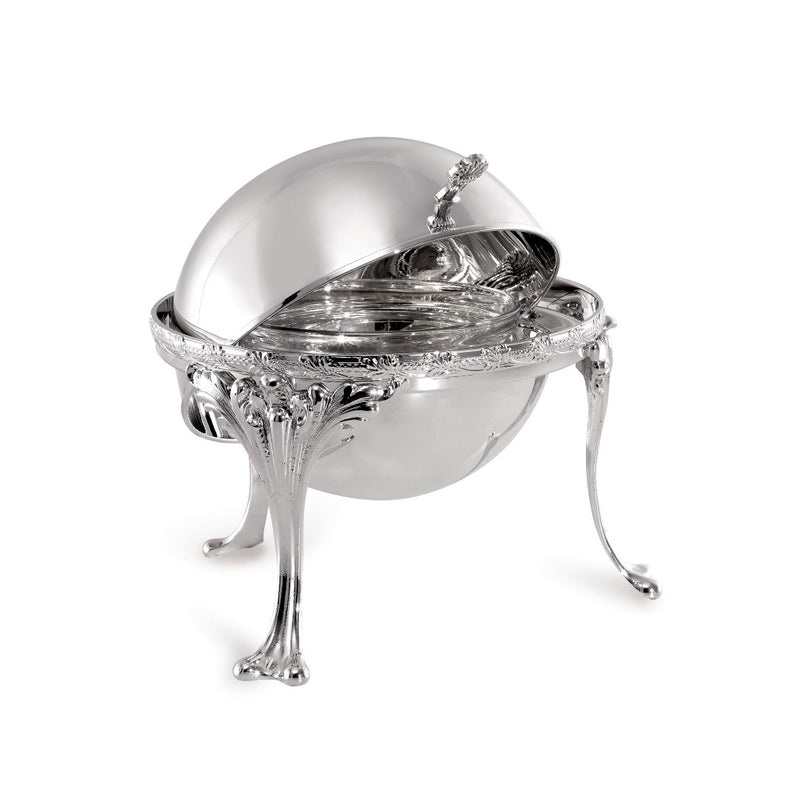 Caviar Bowl Royal Collection raised on sculpted feet silver-plated by Greggio