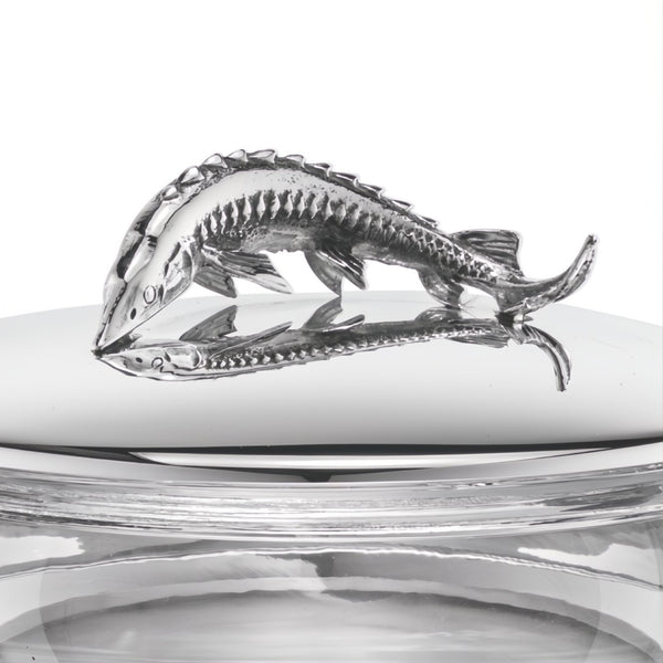 Close-up Silver-plated caviar bowl Shine with crystal insert by Sonja Quandt