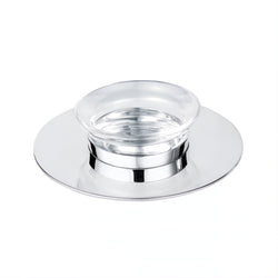 Silver-plated Saturne caviar cup with round crystal insert by Ercuis