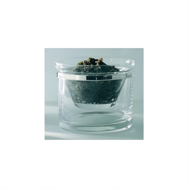 Styled Caviar cup server with silver-plated rim from the Éclat collection by Ercuis