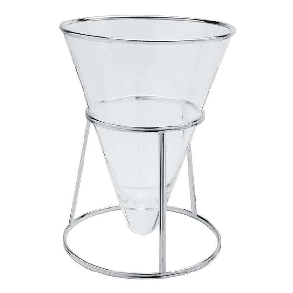 Glass and silver-plated champagne bucket Éclat by Ercuis on a modern stand
