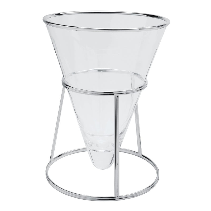 Glass and silver-plated champagne bucket Éclat by Ercuis on a modern stand