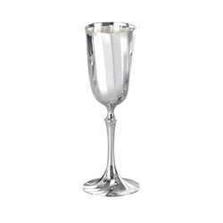 Greggio Newport silver-plated champagne flute with wave-inspired design