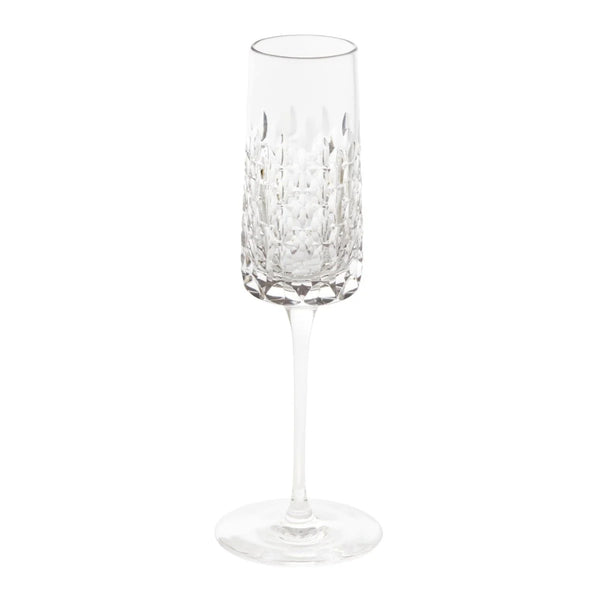 Ulysse champagne flute in hand-cut French crystal with siren-scale design by Cristallerie de Montbronn.