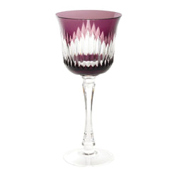 Chartres Amethyste crystal Red Wine Glass with Gothic-inspired bevel cuts by Cristallerie de Montbronn.