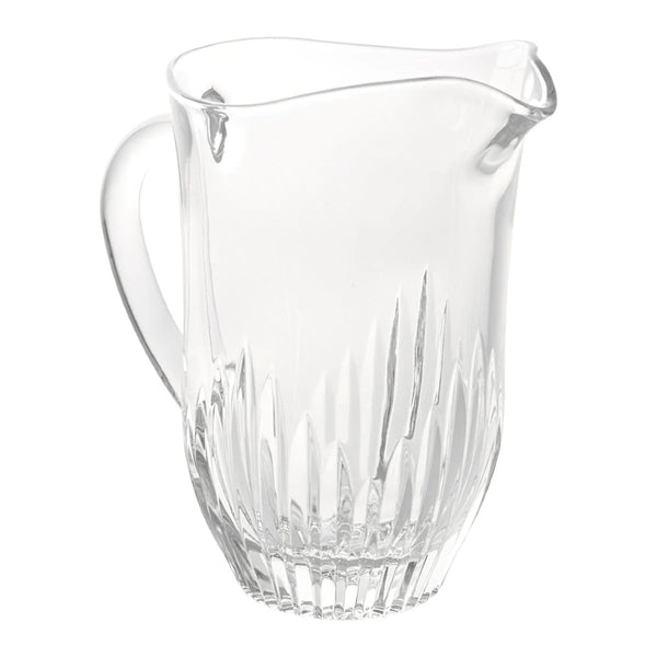 Chartres crystal Water Pitcher with Gothic-inspired bevel cuts by Cristallerie de Montbronn.