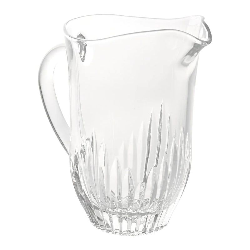 Chartres crystal Water Pitcher with Gothic-inspired bevel cuts by Cristallerie de Montbronn.