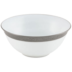 Raynaud Ambassador Platine porcelain Chinese rice bowl with platinum inlay rim and elegant Renaissance-inspired detailing