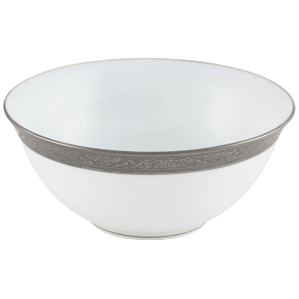 Raynaud Ambassador Platine porcelain Chinese rice bowl with platinum inlay rim and elegant Renaissance-inspired detailing