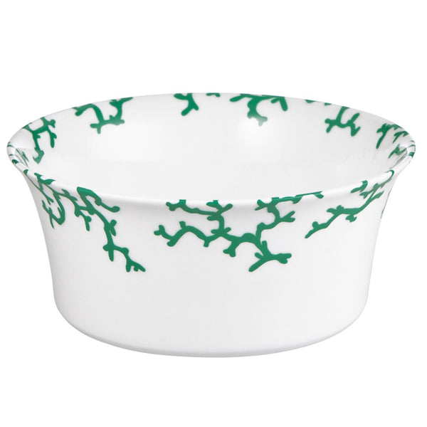 Raynaud Cristobal Emerald Chinese Salad Bowl in Limoges porcelain with emerald green coral pattern.