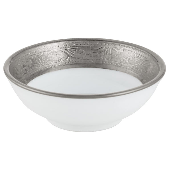 Raynaud Ambassador Platine porcelain Chinese soja cup with platinum inlay rim, ideal for sauces or tasting dishes


