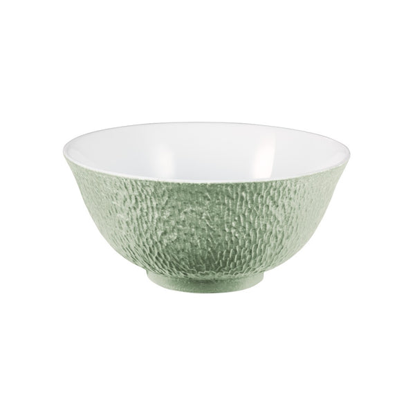 Raynaud Minéral Irisé Céladon 10cm Chinese porcelain soup bowl with celadon iridescent glaze and sculptural detail

