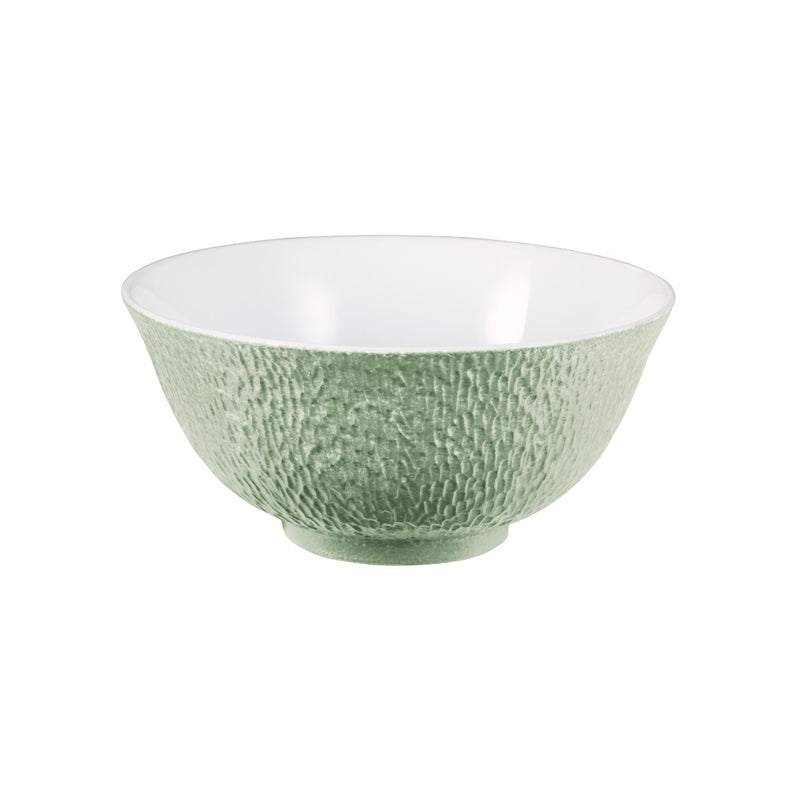 Raynaud Minéral Irisé Céladon 10cm Chinese porcelain soup bowl with celadon iridescent glaze and sculptural detail

