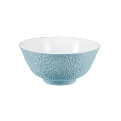 Raynaud Minéral Irisé Sky Blue 12cm porcelain Chinese soup bowl with iridescent glaze and organic relief