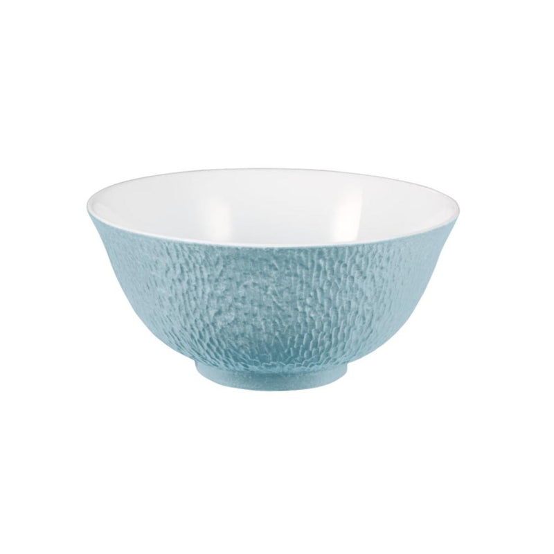 Raynaud Minéral Irisé Sky Blue 12cm porcelain Chinese soup bowl with iridescent glaze and organic relief