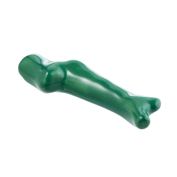 Raynaud Cristobal Emerald chopstick rest in Limoges porcelain, emerald green coral-inspired design for refined dining.