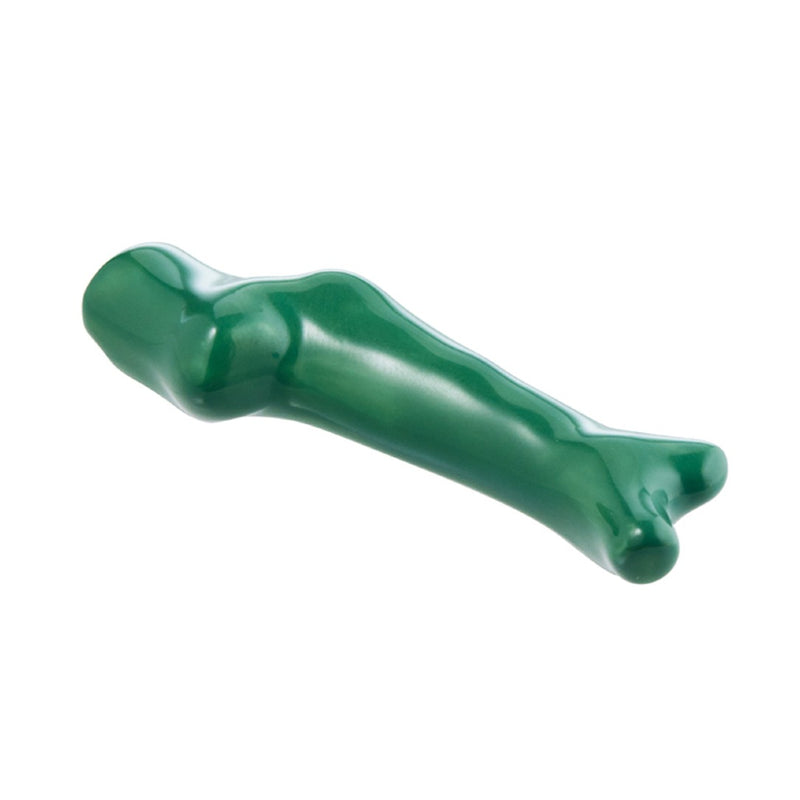 Raynaud Cristobal Emerald chopstick rest in Limoges porcelain, emerald green coral-inspired design for refined dining.