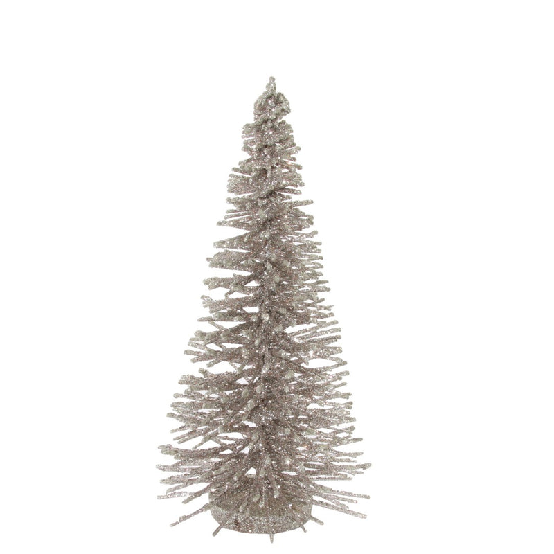 Elegant silver glitter stick Christmas tree by Shishi, 30cm decorative piece ideal for refined holiday table settings or festive interior displays.