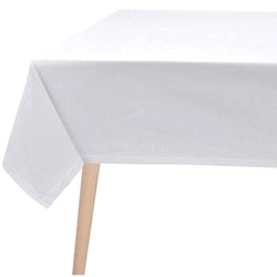 White tablecloth on a wooden table with a white background