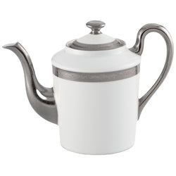 Raynaud Ambassador Platine porcelain coffee pot with platinum border and elegant handle