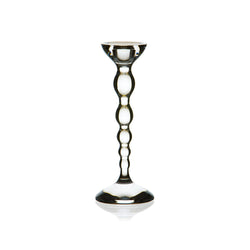 Collier candle holder in lead-free crystal, 20 cm high, handmade by Collevilca in Italy