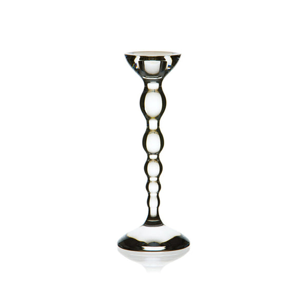 Collier candle holder in lead-free crystal, 20 cm high, handmade by Collevilca in Italy