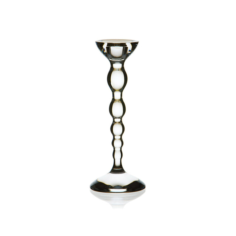 Collier candle holder in lead-free crystal, 20 cm high, handmade by Collevilca in Italy