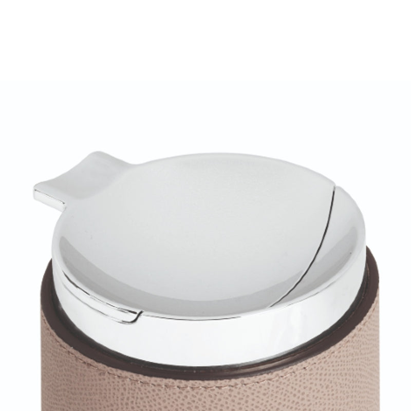 Close-up of colorado windproof leather ashtray by giobagnara luxury smoking accessory