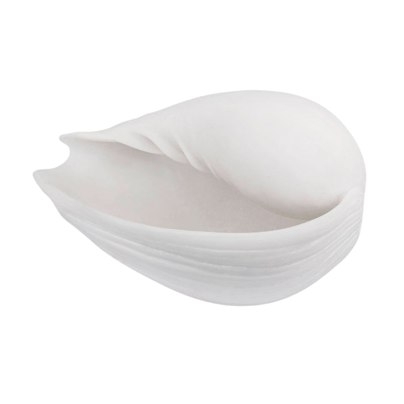 Large off-white faux conch shell decor horizontal sided