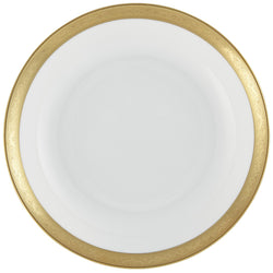 Porcelain deep coupe plate with gold inlay from the Ambassador Gold collection by Raynaud