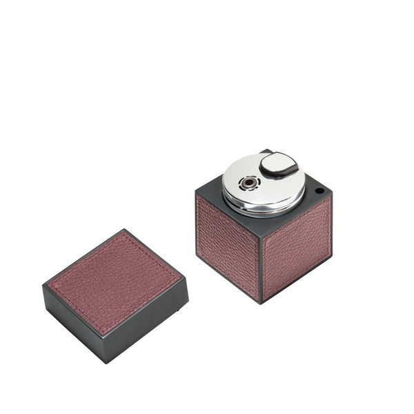 Opened curzio lighter in deer printed calfskin leather by giobagnara