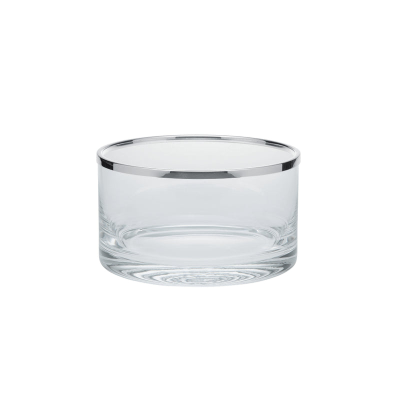 Medium Cylindrical glass bowl with silver-plated rim Éclat collection by Ercuis