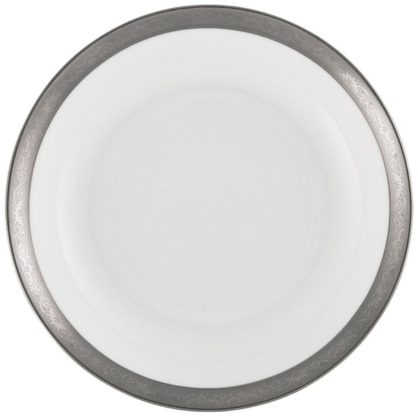 Raynaud Ambassador Platine deep coupe porcelain plate with platinum rim, 17cm