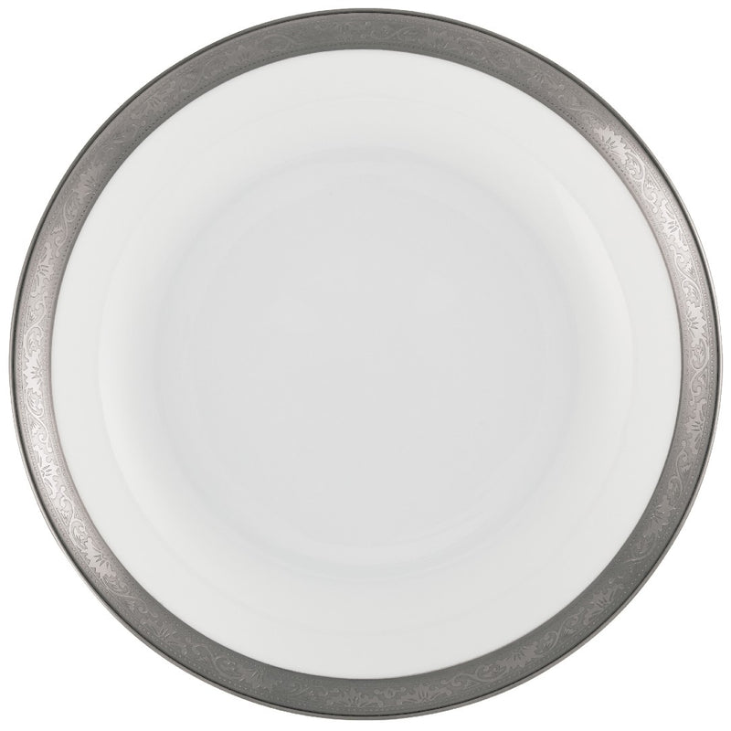 Raynaud Ambassador Platine deep coupe porcelain plate with platinum rim, 17cm