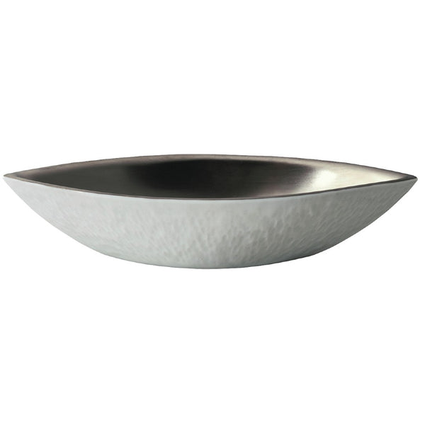Raynaud Minéral Platinum 13.5cm porcelain deep dish with platinum interior and matte exterior made in Limoges