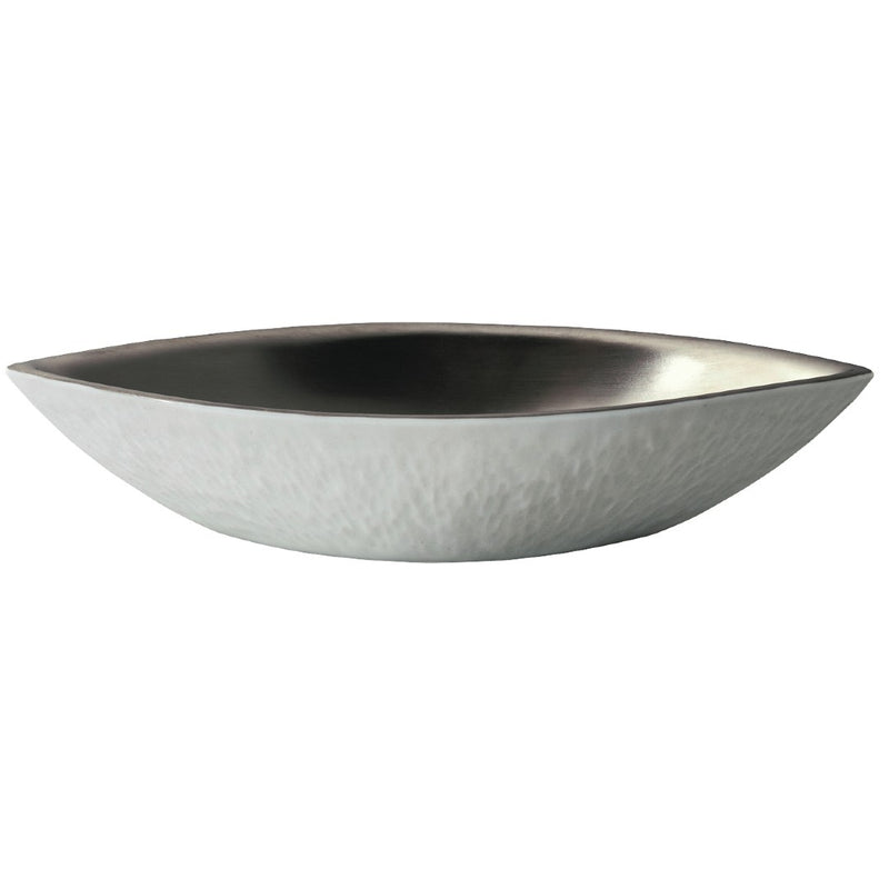 Raynaud Minéral Platinum 13.5cm porcelain deep dish with platinum interior and matte exterior made in Limoges