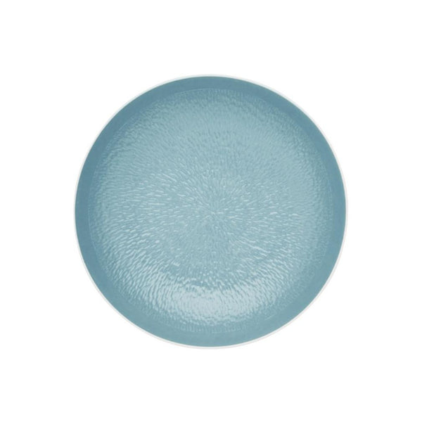 Raynaud Minéral Irisé Sky Blue 17cm porcelain deep plate with iridescent glaze and sculptural relief