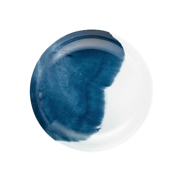 Raynaud Abysses 22cm deep porcelain plate in indigo and white