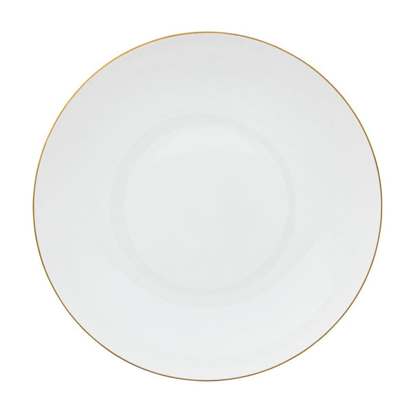 Limoges porcelain deep plate 22cm with gold rim from the Monceau Gold collection by Raynaud