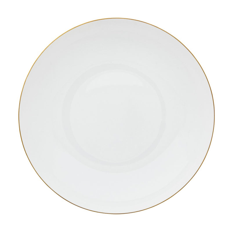 Limoges porcelain deep plate 22cm with gold rim from the Monceau Gold collection by Raynaud