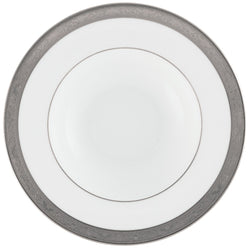 Raynaud Ambassador Platine deep porcelain plate with platinum rim and Renaissance border, 21cm
