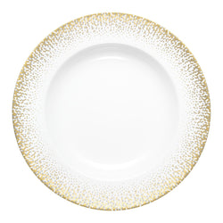 Souffle d’Or deep platter by Haviland—Limoges porcelain with silver and matte gold supernova-inspired design.